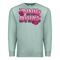 Seafoam Pink Divas Breast Cancer Premium Sweatshirt - NancyCooperArtShop