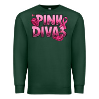 Sports Green Pink Divas Breast Cancer Premium Sweatshirt - NancyCooperArtShop