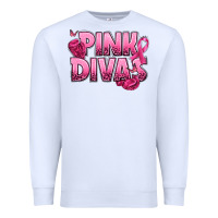 White Pink Divas Breast Cancer Premium Sweatshirt - NancyCooperArtShop