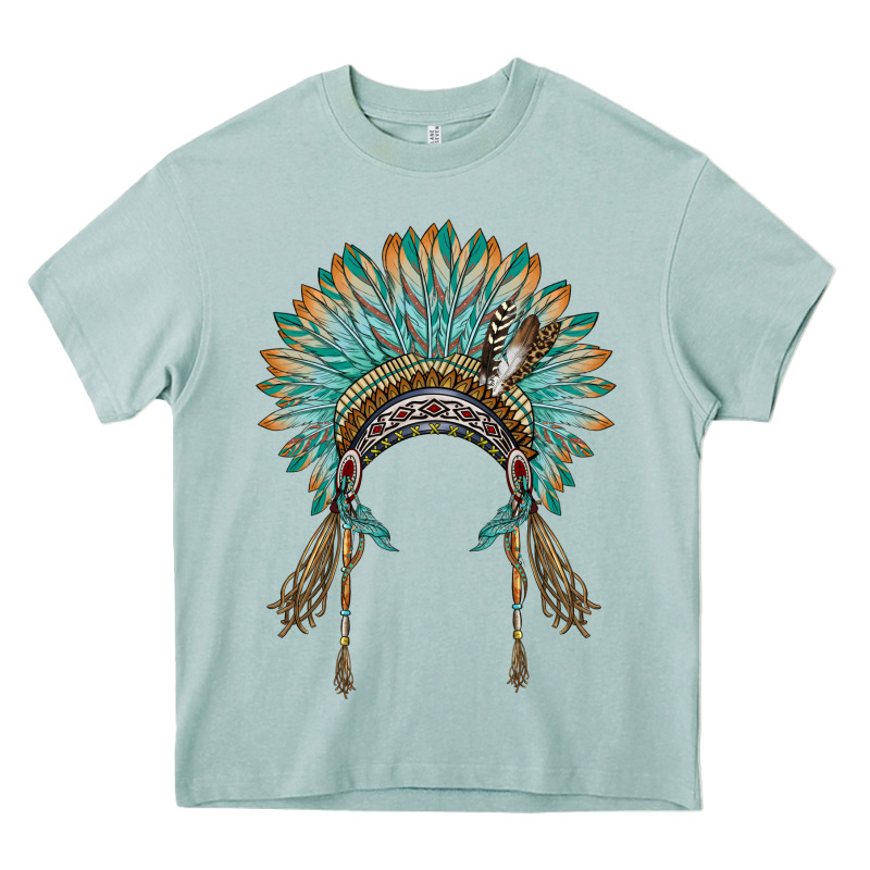 Native American Headdress Turquise Heavy Core Tee by BarkalooDesign | Teevron