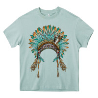 Arona native american headdress turquise Heavy Core Tee - BarkalooDesign