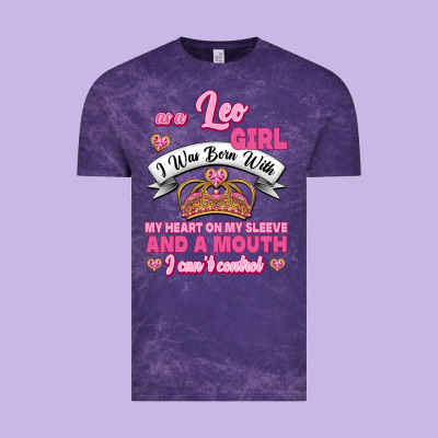As A Leo Girl I Was Born With My Heart On My Sleeve And A Mouth Vintage Tee Designed By Jasminsmagicworld