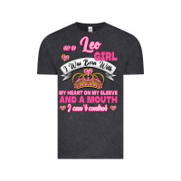 Vintage Black As A Leo Girl I Was Born With My Heart On My Sleeve And A Mouth Vintage Tee - Jasminsmagicworld