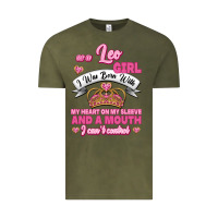 Vintage Olive As A Leo Girl I Was Born With My Heart On My Sleeve And A Mouth Vintage Tee - Jasminsmagicworld