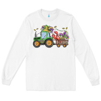White mardi gras tractor Long Sleeve Tee - MaliasSmallBusiness