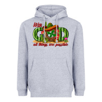 Heather Grey With God All Things Are Possible Mexico Heavyweight Hoodie - texasbilliewilder