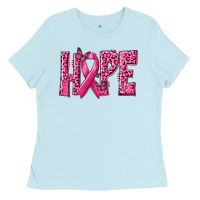 Baby Blue Hope Breast Cancer Ladies Tee - texasbilliewilder