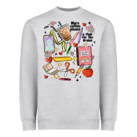 Heather Grey can't talk right now doing teacher stuff Heavyweight Sweatshirt - MaliasSmallBusiness