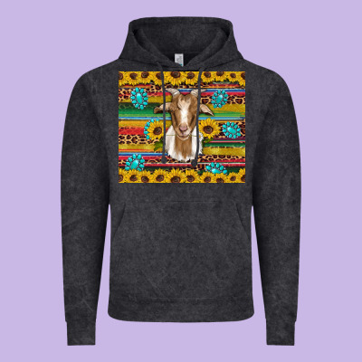 Goat Sunflowers Gemstones Serape Leopard Glitter Vintage Hoodie Designed By Artiststas
