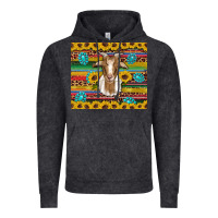 Vintage Black goat sunflowers gemstones serape leopard glitter Vintage Hoodie - Artiststas