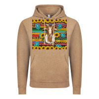 Vintage Coffee goat sunflowers gemstones serape leopard glitter Vintage Hoodie - Artiststas