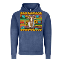 Vintage Denim goat sunflowers gemstones serape leopard glitter Vintage Hoodie - Artiststas