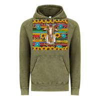 Vintage Olive goat sunflowers gemstones serape leopard glitter Vintage Hoodie - Artiststas