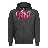 Charcoal Heather rn breast cancer registered nurse Zipper Hoodie - LillyAllenDesigns