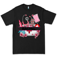 Black costom name nurse hat and elements Premium Tee - AdoDesignShop