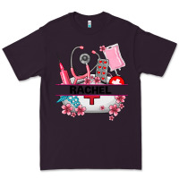Plum costom name nurse hat and elements Premium Tee - AdoDesignShop