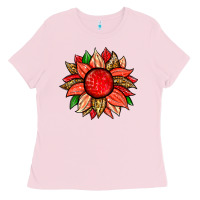 Bubblegum Pink strawberry sunflower Ladies Tee - Zillion Design Studio