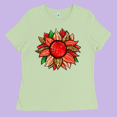 Strawberry Sunflower Ladies Tee Designed By Zillion Design Studio
