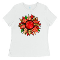 White strawberry sunflower Ladies Tee - Zillion Design Studio