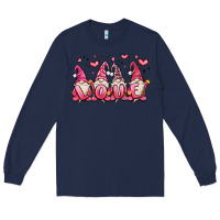 Navy love gnomes valentine's day Long Sleeve Tee - MaliasSmallBusiness