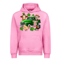Fuchsia Pink St. Patrick's farm animal truck Urban Hoodie - OliviaCreatesArt