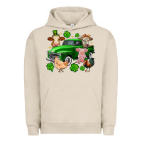 Pigment French Oak St. Patrick's farm animal truck Urban Hoodie - OliviaCreatesArt