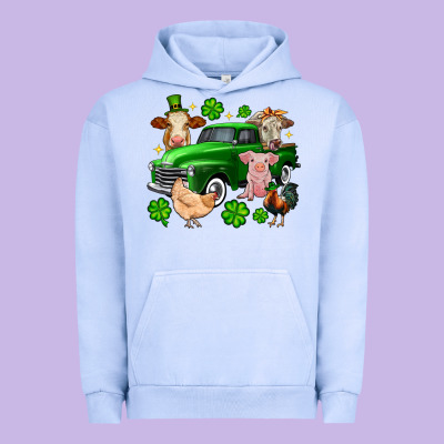 St. Patrick's Farm Animal Truck Urban Hoodie Designed By Oliviacreatesart