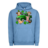 Pigment Pebble Blue St. Patrick's farm animal truck Urban Hoodie - OliviaCreatesArt
