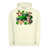 Pigment Pistachio St. Patrick's farm animal truck Urban Hoodie - OliviaCreatesArt