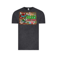 Vintage Black merry christmas western boots Vintage Tee - AdoDesignShop