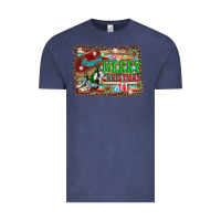 Vintage Denim merry christmas western boots Vintage Tee - AdoDesignShop