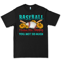 Black baseball makes me happy you, not so much Premium Tee - HRA Design Shop