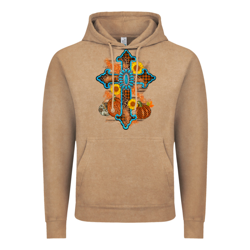 Thanksgiving Cross Pumpkin Sunflower Vintage Hoodie by AdoDesignShop | Teevron
