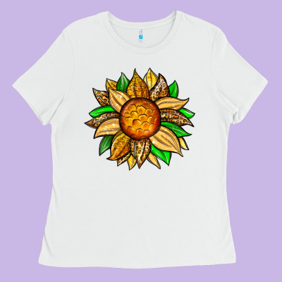 Pineapple Sunflower Ladies Tee Designed By Zillion Design Studio