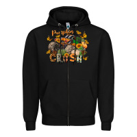 Black pumpkin crush truck Zipper Hoodie - LillyAllenDesigns