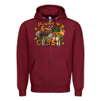 Burgundy pumpkin crush truck Zipper Hoodie - LillyAllenDesigns