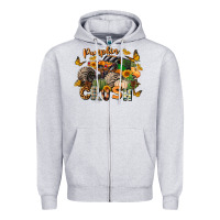 Heather Grey pumpkin crush truck Zipper Hoodie - LillyAllenDesigns