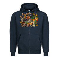 Navy pumpkin crush truck Zipper Hoodie - LillyAllenDesigns