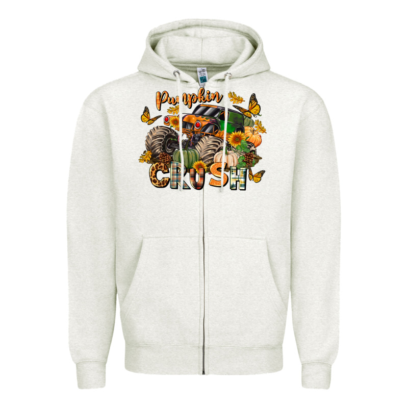 Pumpkin Crush Truck Zipper Hoodie by LillyAllenDesigns | Teevron