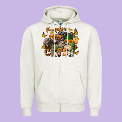 Pumpkin Crush Truck Zipper Hoodie Designed By Lillyallendesigns