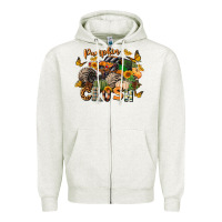 Oatmeal Heather pumpkin crush truck Zipper Hoodie - LillyAllenDesigns
