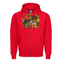 Red pumpkin crush truck Zipper Hoodie - LillyAllenDesigns