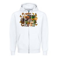 White pumpkin crush truck Zipper Hoodie - LillyAllenDesigns
