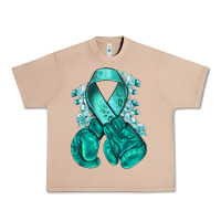 Burro teal ribbon with boxing gloves Urban Heavy Tee - NancyCooperArtShop