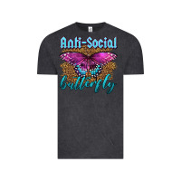 Vintage Black Western Anti-Social Butterfly Vintage Tee - LillyAllenDesigns