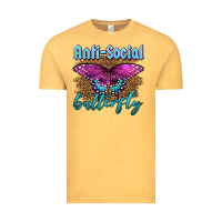 Vintage Mustard Western Anti-Social Butterfly Vintage Tee - LillyAllenDesigns