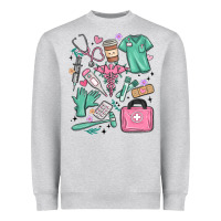 Heather Grey can't talk right now doing medical assistant stuff Heavyweight Sweatshirt - MaliasSmallBusiness