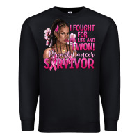 Black i fought for my life and i won afro woman Premium Sweatshirt - NancyCooperArtShop