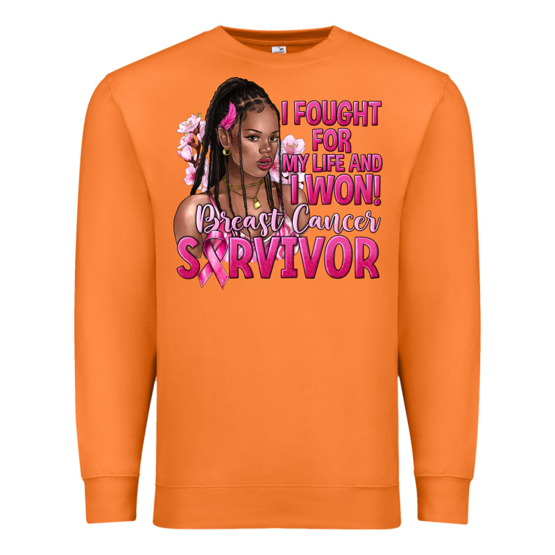 I Fought For My Life And I Won Afro Woman Premium Sweatshirt by NancyCooperArtShop | Teevron