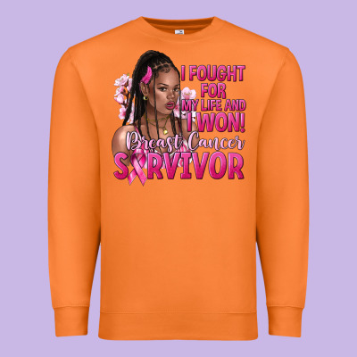 I Fought For My Life And I Won Afro Woman Premium Sweatshirt Designed By Nancycooperartshop